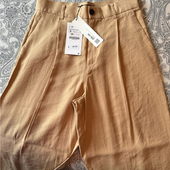Zara Tall Wide Leg Trousers in Caramel Brown | High Waisted | Small - Picture 9 of 10